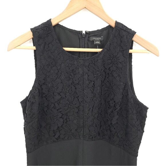 Ann Taylor Factory Floral Lace Dress Black Fit Flare Party Wedding Cocktail NWT - Picture 6 of 13